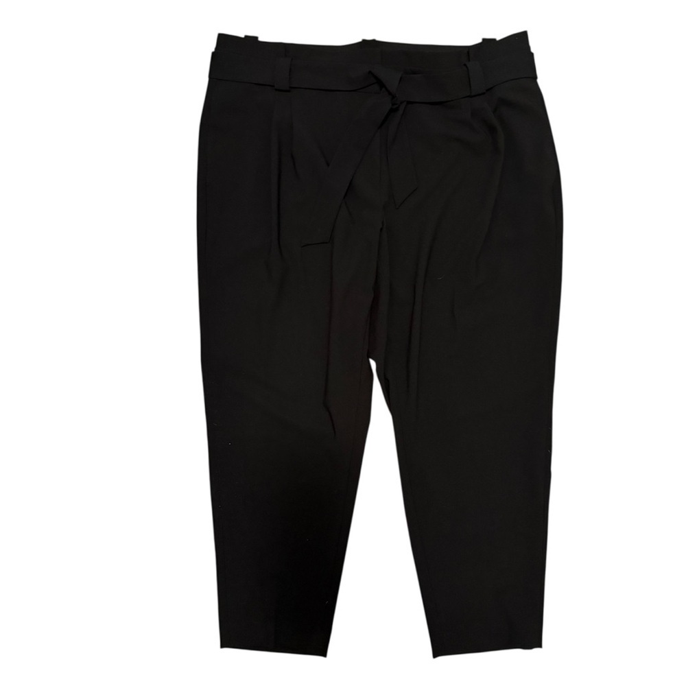 Calvin Klein Tapered Ankle Tie Front Pleated Paper Bag Waist Women's Pants 18W - Picture 3 of 10